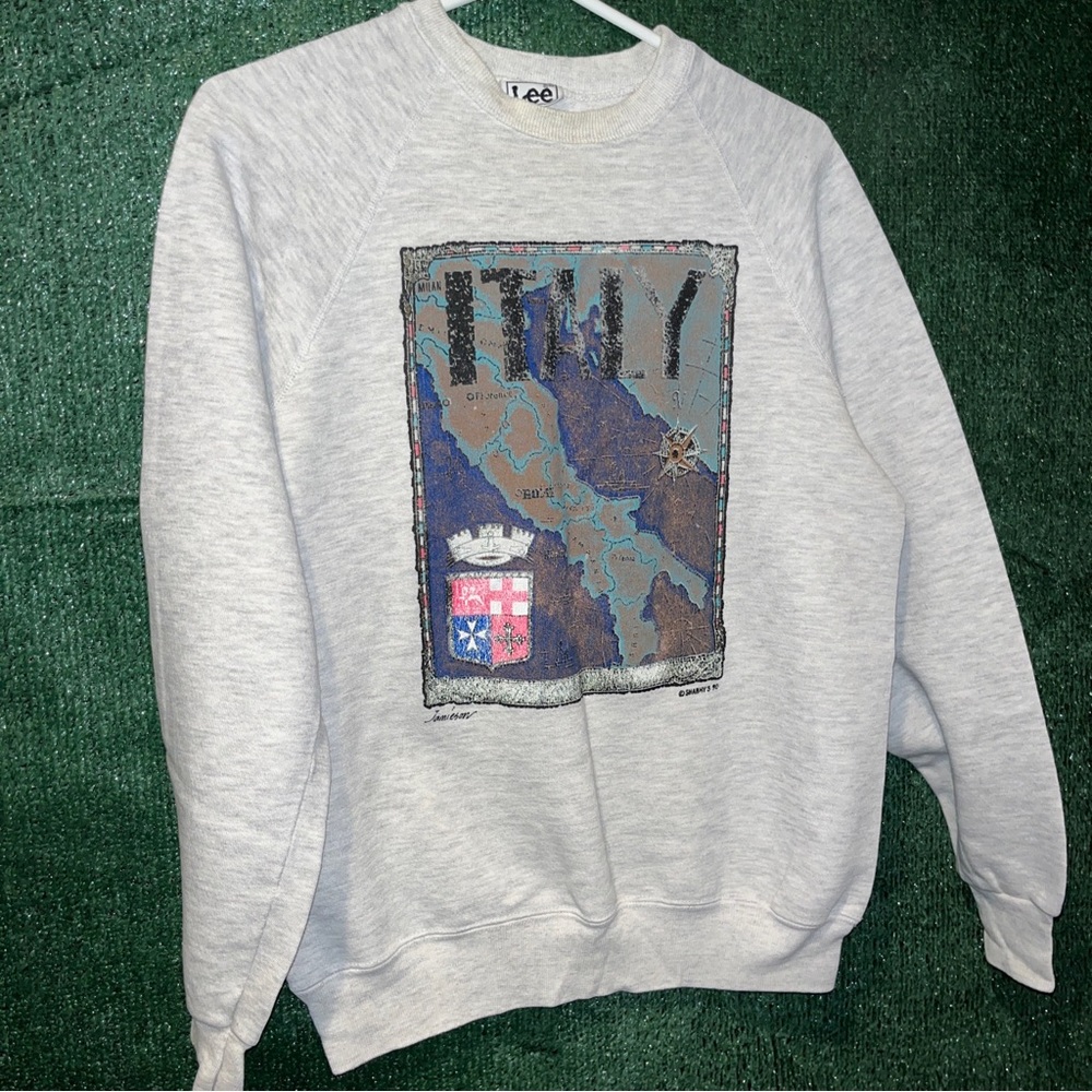 vintage 90s ITALY Crewneck Sweatshirt S Lee tag Tourist Destination Europe
